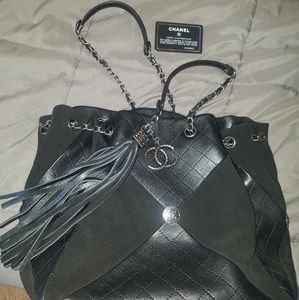 Chanel bag leather and suede